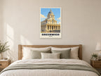 Greenwich Poster — Old Royal Naval College at A1, as a poster, above a bed