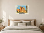 Harrogate Poster — Kairos Church at A1, as a poster, above a bed