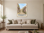 Main Street, Haworth Poster at A1, in an oak frame, in a sitting room