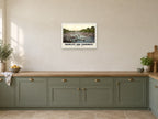 Henley Regatta, 1890s Heritage Print at A2, in a white frame, in a kitchen