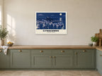 Ilfracombe harbour Poster at A1, in a white frame, in a kitchen