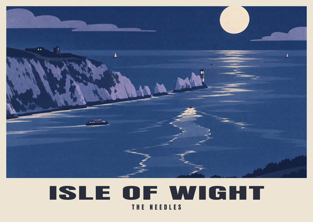 The Needles, Isle of Wight poster in the Moonlit style