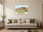 Kenilworth Castle Poster at A1, in an oak frame, in a sitting room