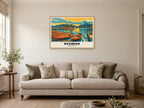 Derwentwater, Keswick Poster at A1, in an oak frame, in a sitting room