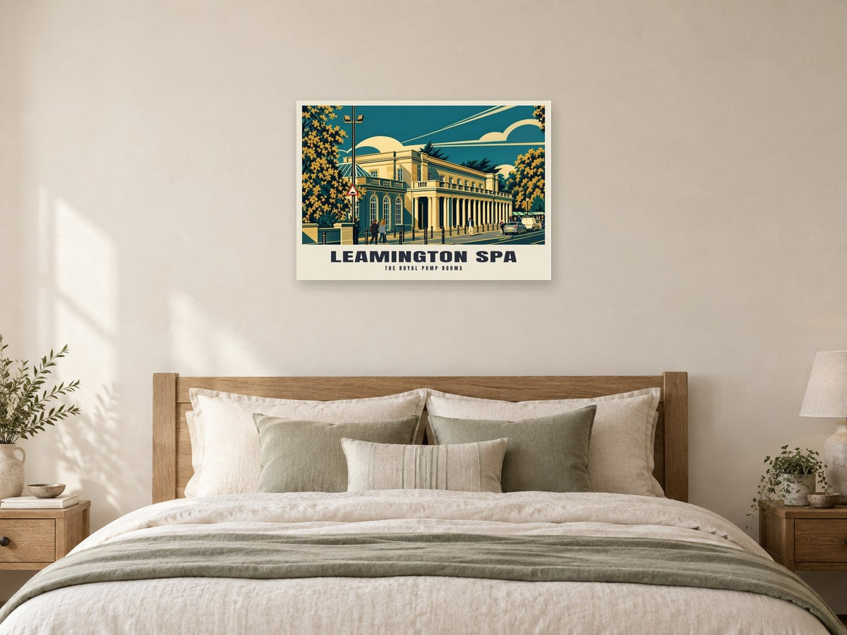 The Royal Pump Rooms, Leamington Spa Poster at A1, as a poster, above a bed