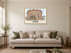 The Corn Exchange, Leeds Poster at A1, in an oak frame, in a sitting room