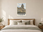 Leeds Town Hall Poster at A1, as a poster, above a bed