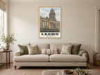 Leeds Town Hall Poster at A1, in an oak frame, in a sitting room