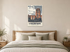 Liverpool Cathedral Poster at A1, as a poster, above a bed