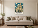 The Royal Liver Building, Liverpool Poster at A1, in an oak frame, in a sitting room