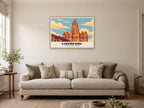 The Royal Liver Building, Liverpool Poster at A1, in an oak frame, in a sitting room