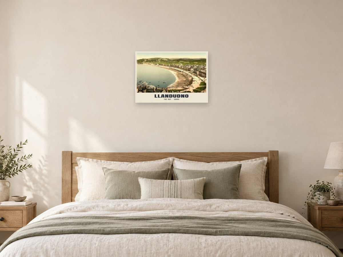 The Bay, Llandudno Poster at A2, as a poster, above a bed