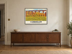 The Pontcysyllte Aqueduct, Llangollen Poster at A1, in a black frame, above a sideboard