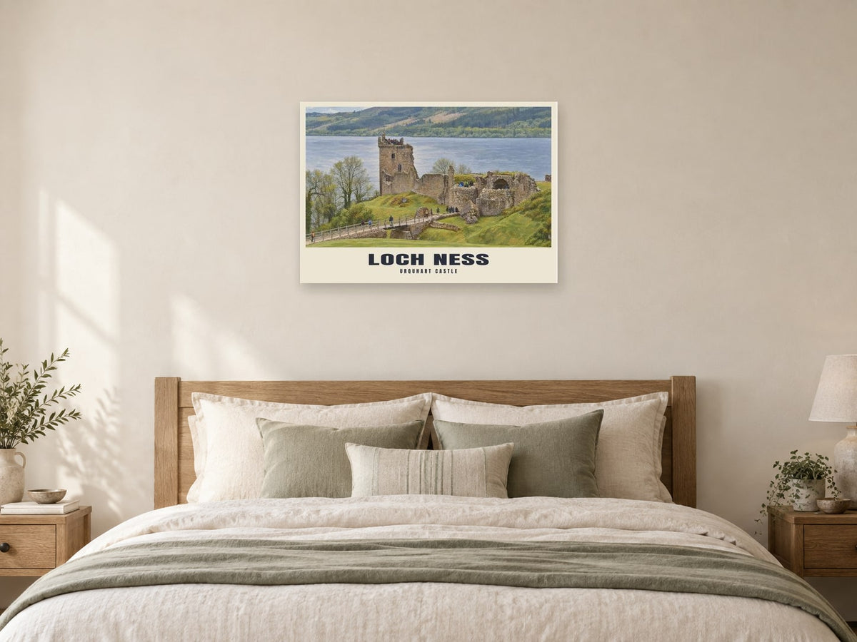 Urquhart Castle, Loch Ness Poster at A1, as a poster, above a bed