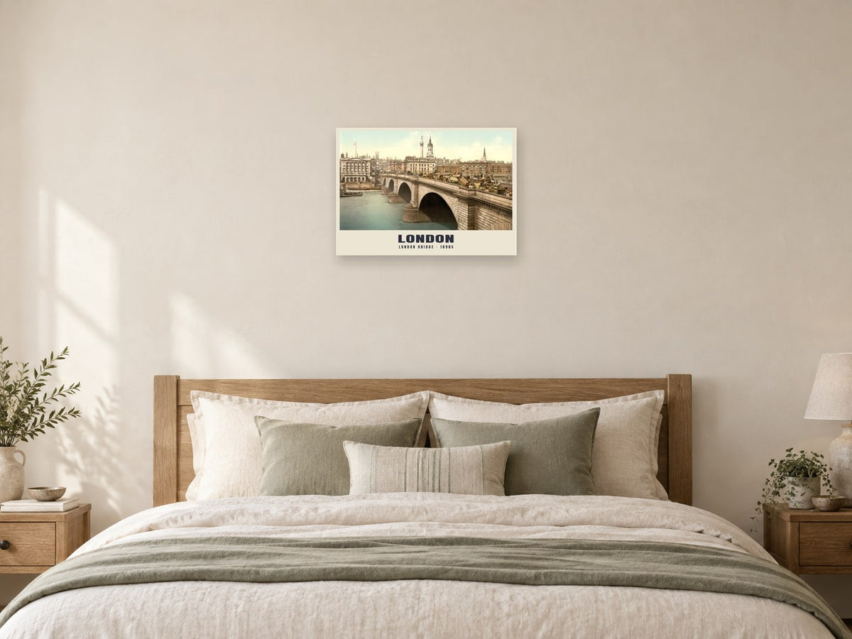 London Bridge Poster at A2, as a poster, above a bed