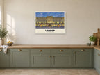 Buckingham Palace, London Poster at A1, in a white frame, in a kitchen