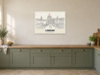 Millennium Bridge, London Poster at A1, in a white frame, in a kitchen