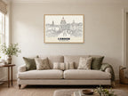 Millennium Bridge, London Poster at A1, in an oak frame, in a sitting room