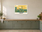 Primrose Hill, London Poster at A1, in a white frame, in a kitchen