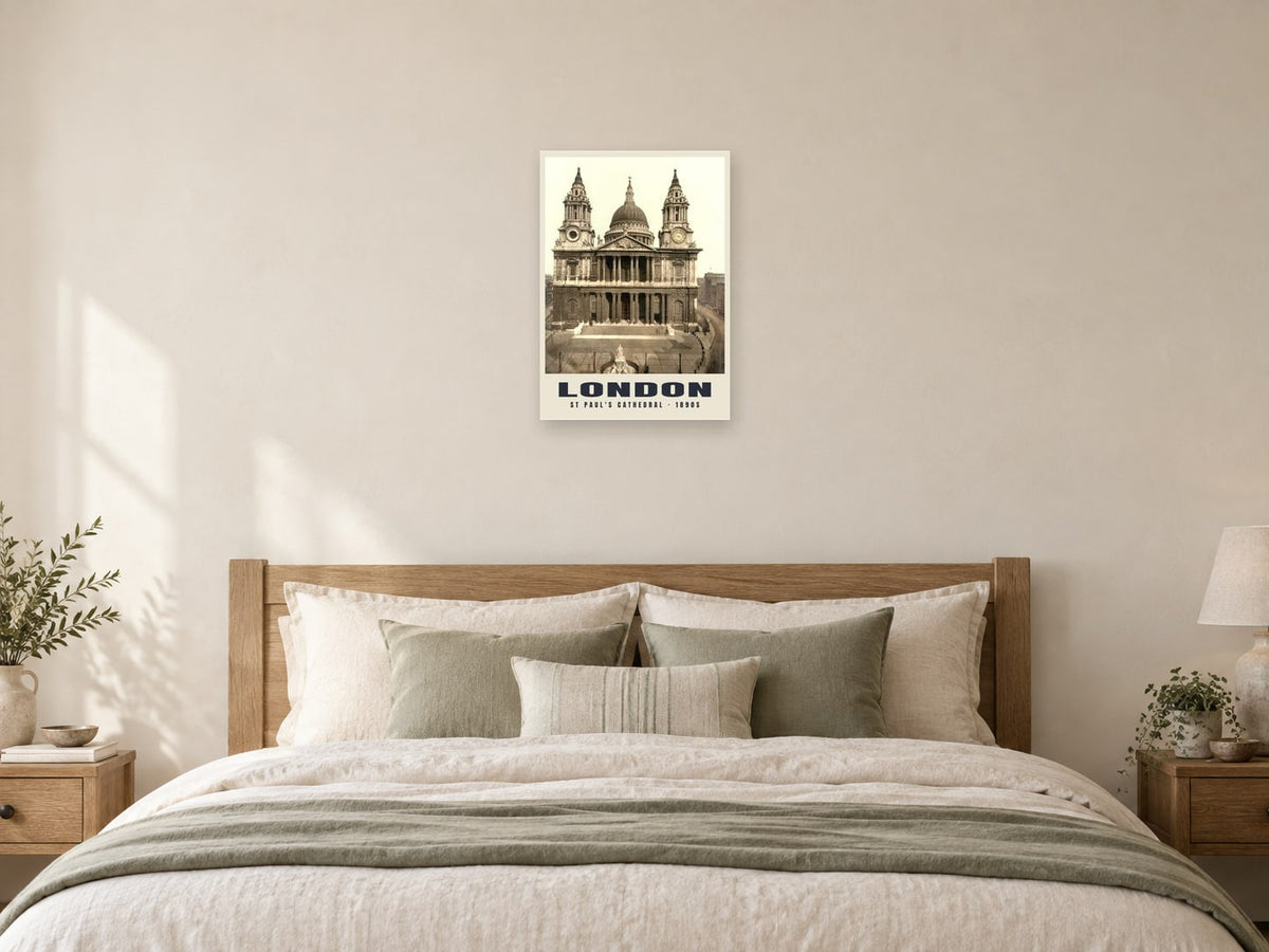 St Paul's Cathedral, London Poster at A2, as a poster, above a bed