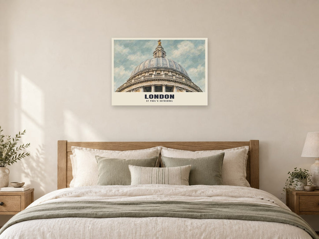 St Paul's Cathedral, London Poster at A1, as a poster, above a bed