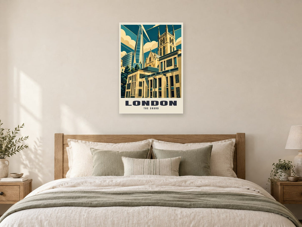 The Shard, London Poster at A1, as a poster, above a bed
