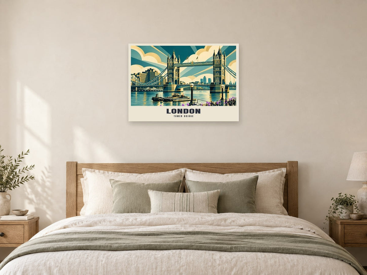 Tower Bridge, London Poster at A1, as a poster, above a bed