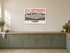 The Tower of London Poster at A1, in a white frame, in a kitchen