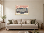 The Tower of London Poster at A1, in an oak frame, in a sitting room