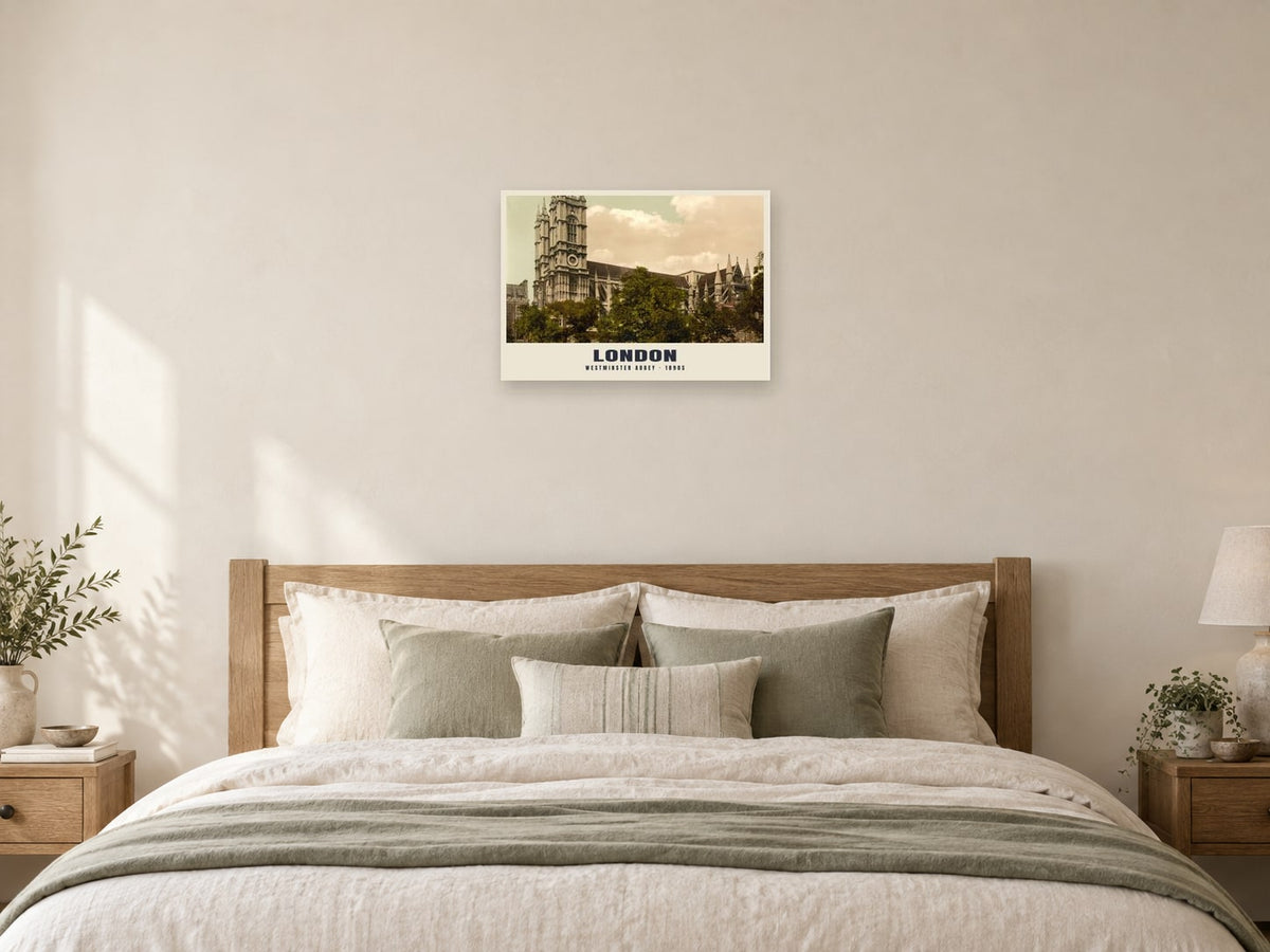Westminster Abbey, London Poster at A2, as a poster, above a bed