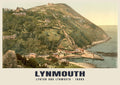 Lynton and Lynmouth, 1890s hand-coloured photochrom heritage print