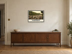 Boulter's Lock, Maidenhead, 1890s Heritage Print at A2, in a black frame, above a sideboard