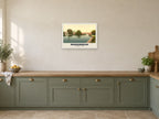 The Thames at Maidenhead, 1890s Heritage Print at A2, in a white frame, in a kitchen