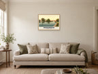 The Thames at Maidenhead, 1890s Heritage Print at A2, in an oak frame, in a sitting room