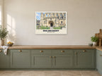 Malmesbury Abbey Poster at A1, in a white frame, in a kitchen