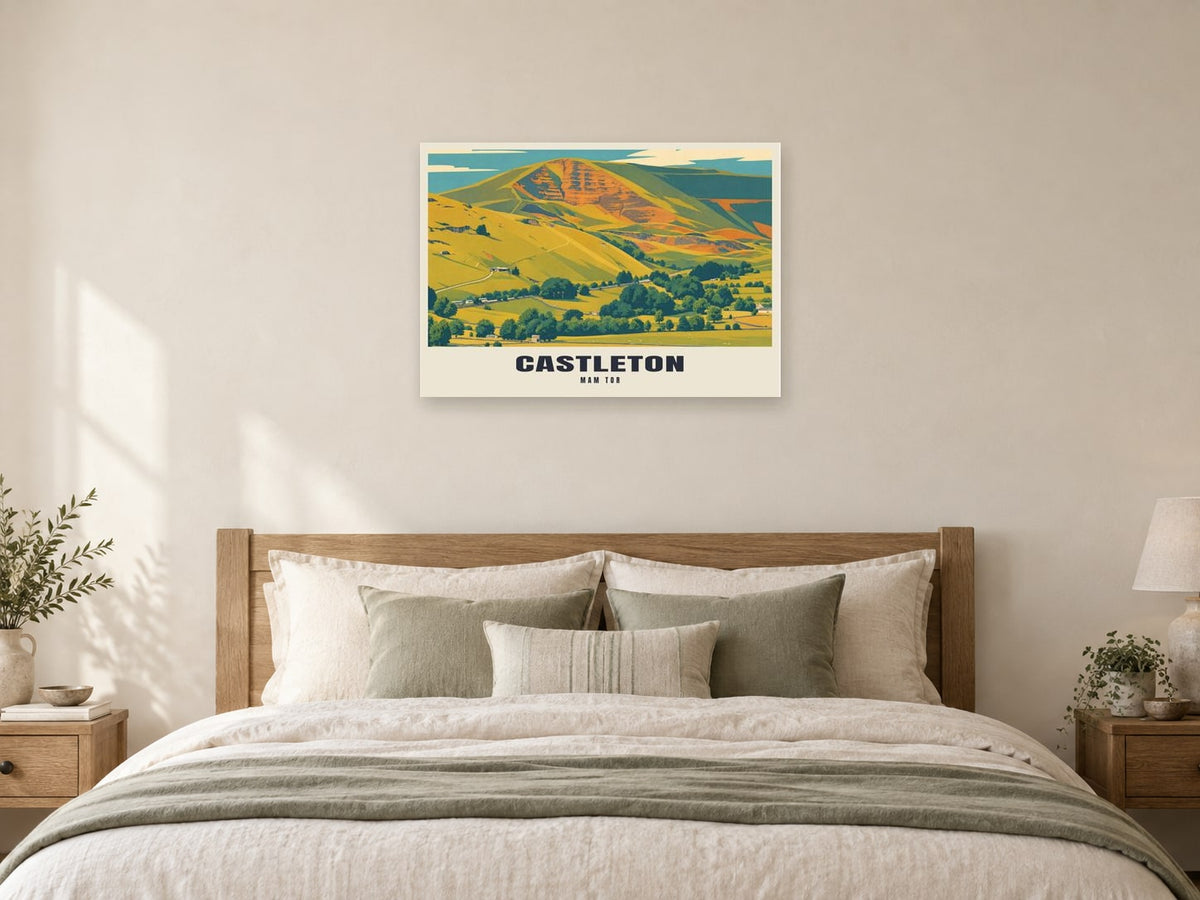 Mam Tor, Castleton Poster at A1, as a poster, above a bed