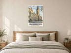 Manchester Town Hall Poster at A1, as a poster, above a bed