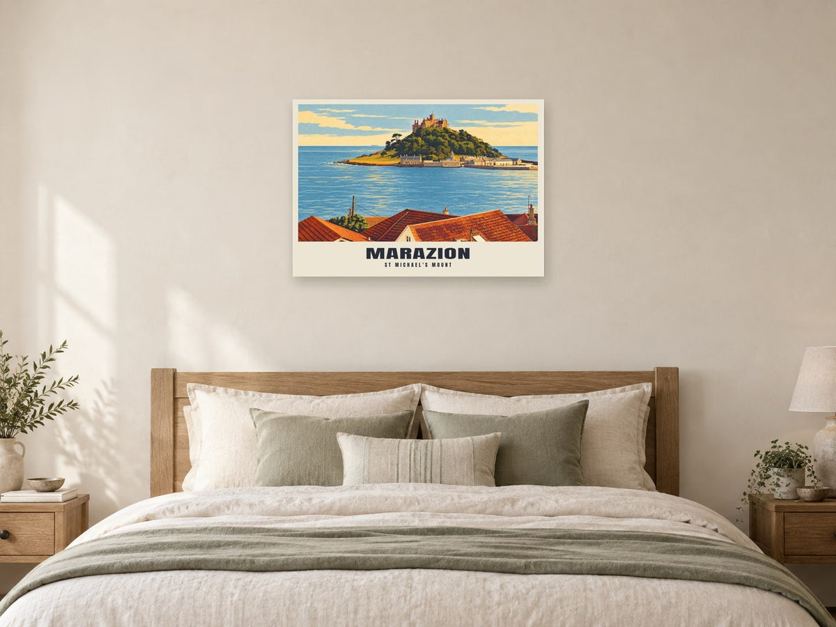 St Michael's Mount, Marazion Poster at A1, as a poster, above a bed