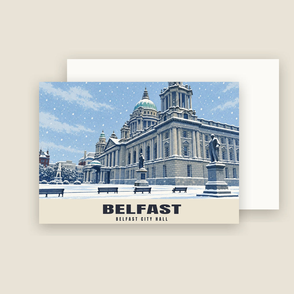 City Hall, Belfast Christmas card with its envelope