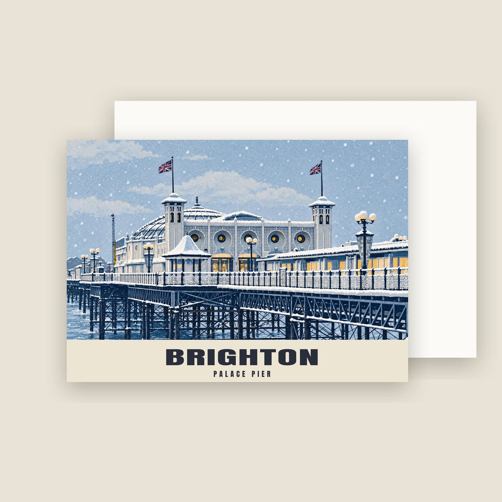 Palace Pier, Brighton Christmas card with its envelope