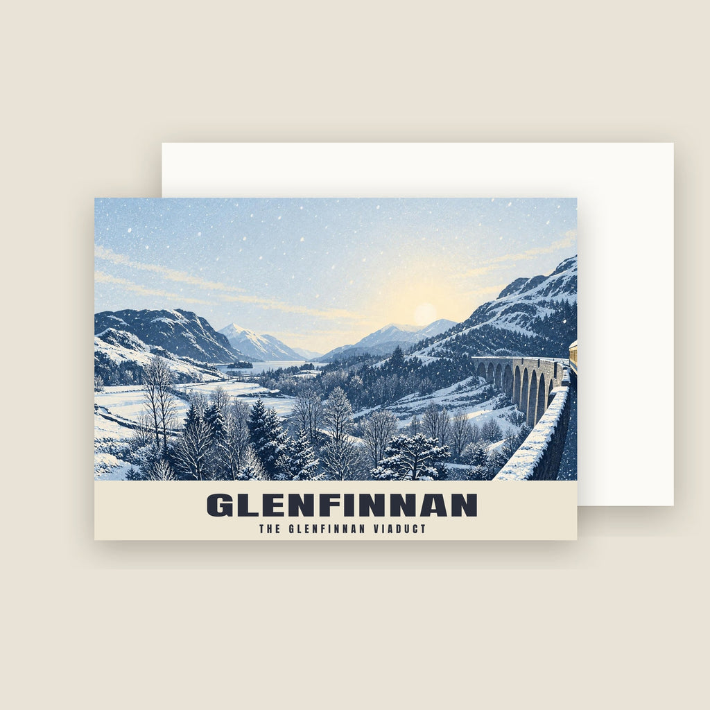 Glenfinnan Viaduct Christmas card with its envelope