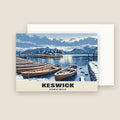 Derwentwater, Keswick Christmas card with its envelope