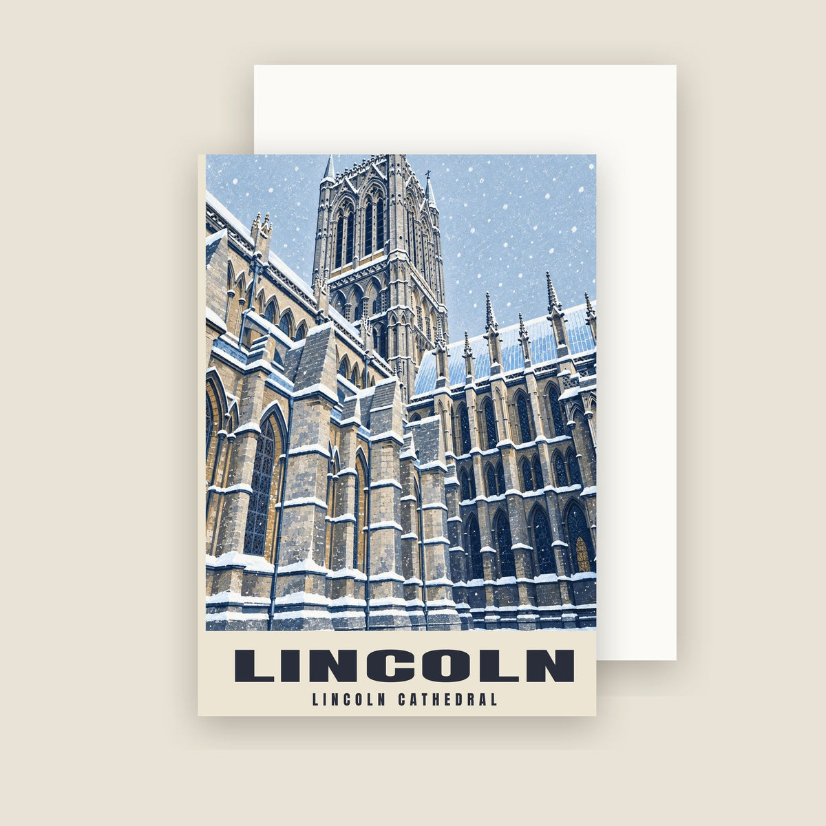 Lincoln Cathedral Christmas card with its envelope
