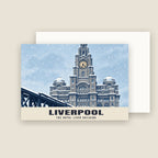 The Royal Liver Building, Liverpool Christmas card with its envelope