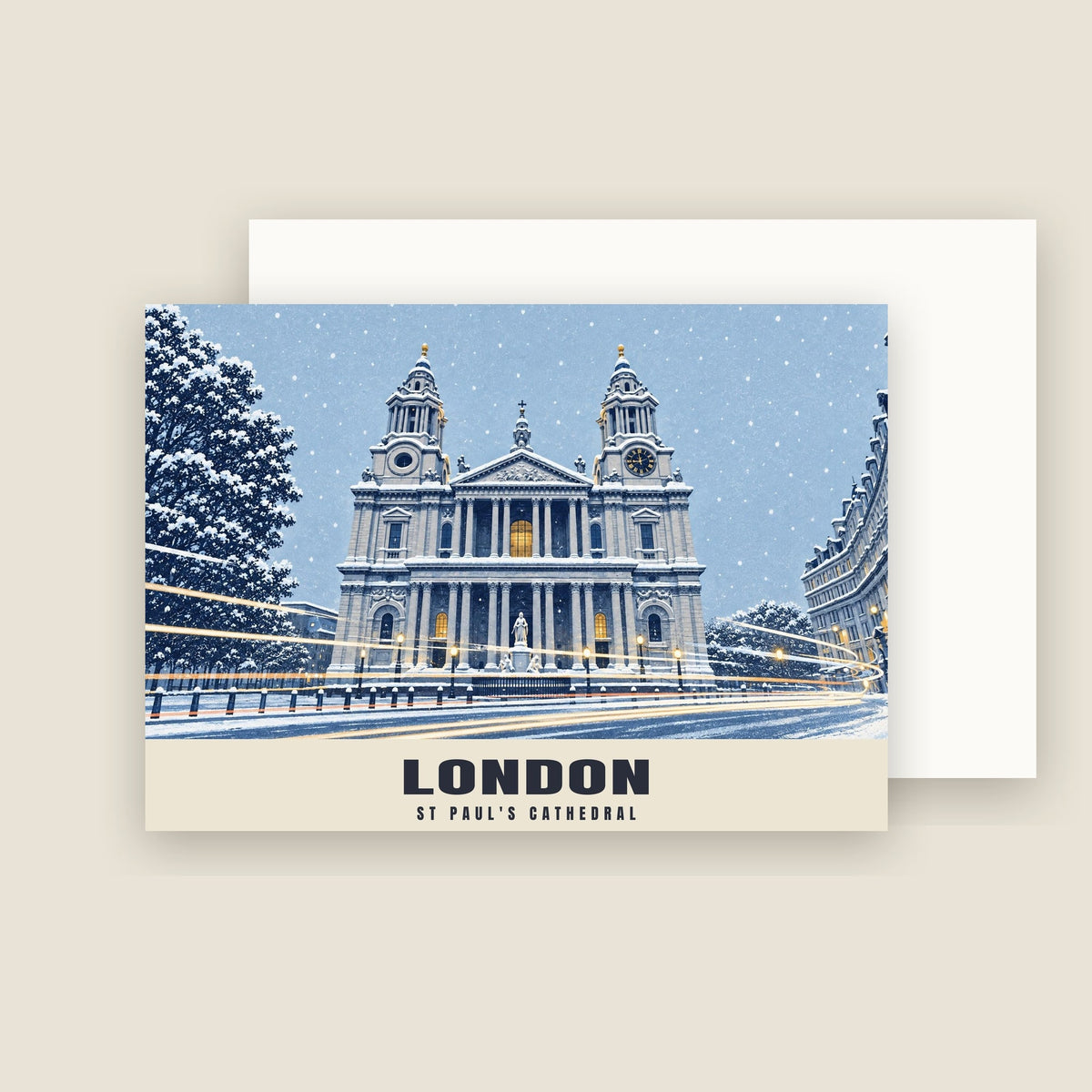 St Paul's Cathedral, London Christmas card with its envelope
