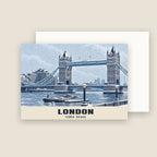 Tower Bridge, London Christmas card with its envelope