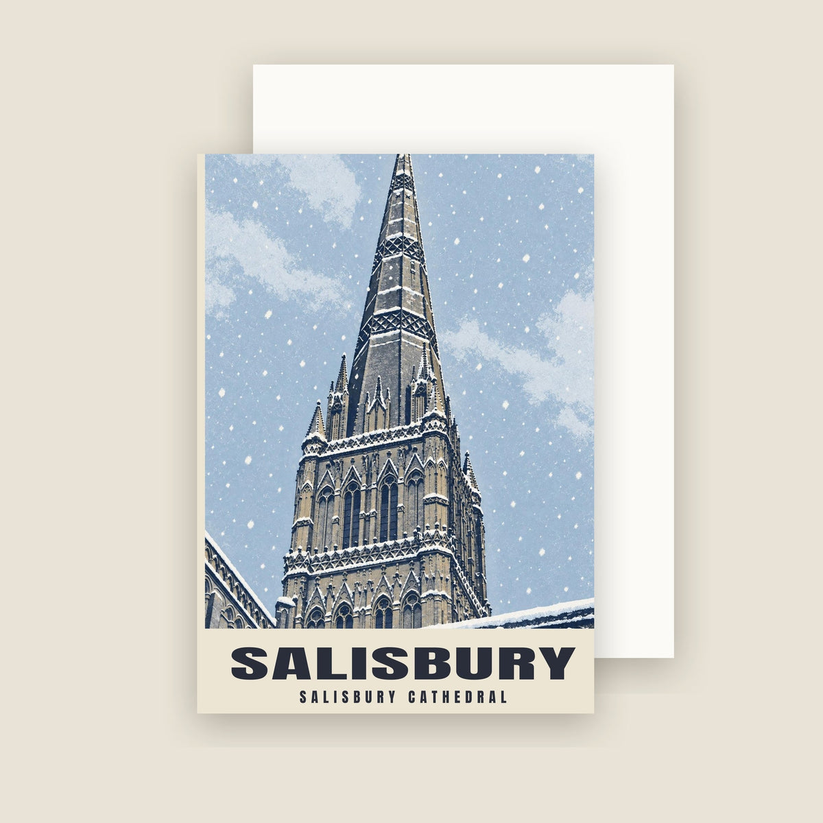 Salisbury Cathedral Christmas card with its envelope