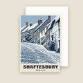 Gold Hill, Shaftesbury Christmas card with its envelope