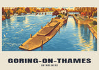 Goring Lock, Goring-on-Thames vintage-style poster