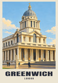 Old Royal Naval College, Greenwich vintage-style poster